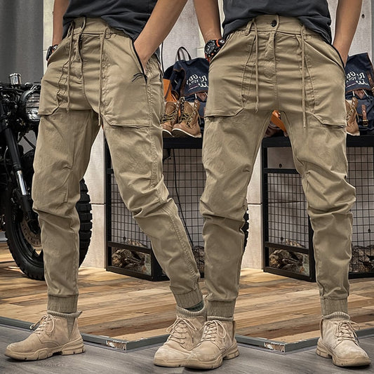 PIERRE - Stretch Cargo Trousers in Spandex