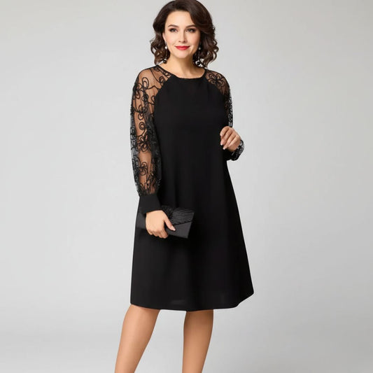 Elegant Black Lace Dress – Sophistication & Enhanced Silhouette